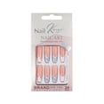 thumbnail image 1 of No Glue Needed Artificial Press-on Nails, Long Square, Multicolor, 24 Count, 1 of 4