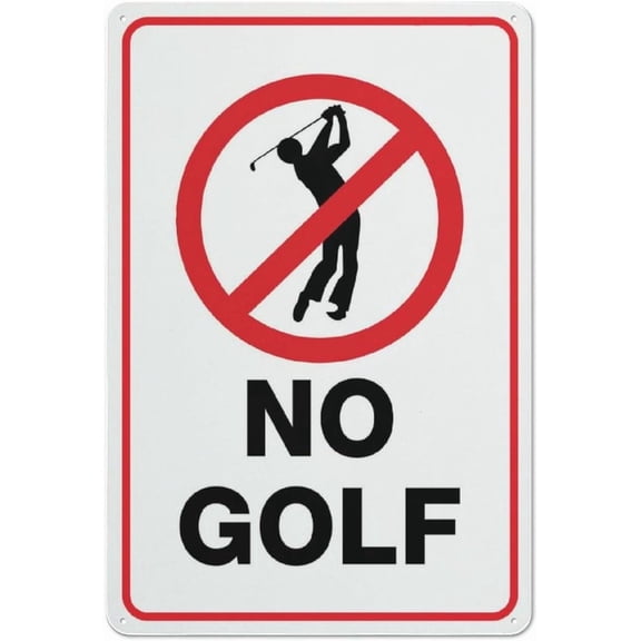 No Golf Sign Outdoor Metal Sign - 8"x12" Metal Signs For Business, Workplace, Office, Home, Delivery Signs, Road Signs, Garden Signs