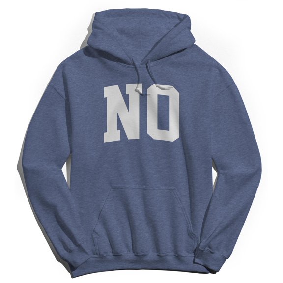 No Graphic Navy Heather Men's Cotton Pullover Hoodie