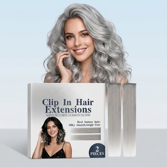 No-Gray Clip-In Hair Extensions, Gentle Everyday Volume & Styling, Lightweight & Comfortable to Wear