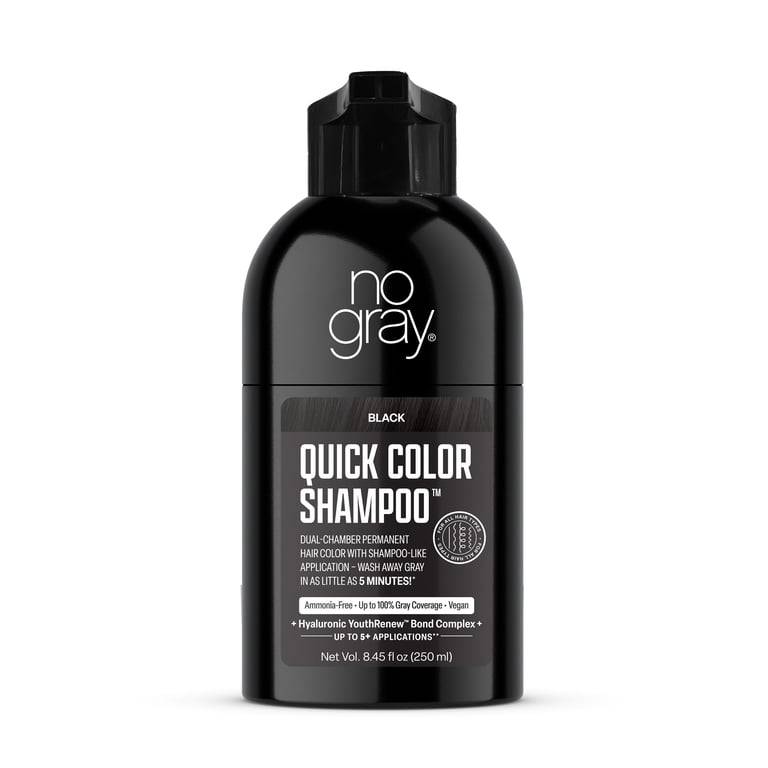 UNTITLED ダークグレー オールインワン No Gray Quick Permanent Hair Color Shampoo, Black, 8.45 fl. oz