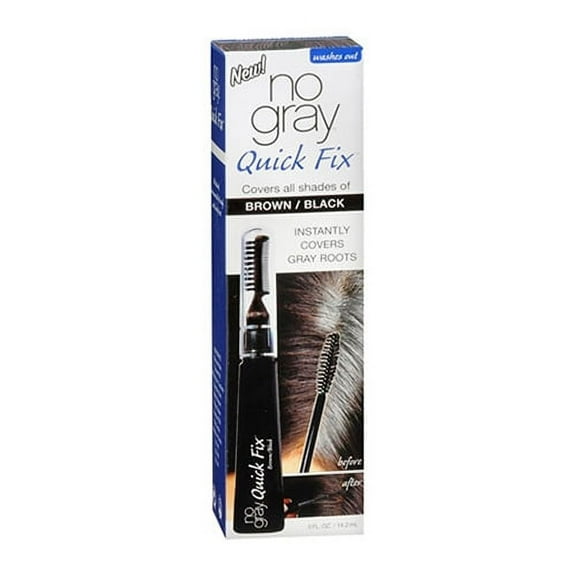 No Gray Quick Fix Hair Color Waterproof Root Touch-Up, Black & Brown, 6-Pack