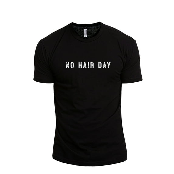 No Hair Day Men's Modern Fit Fun Casual T-Shirt Printed Graphic Tee Black X-Large