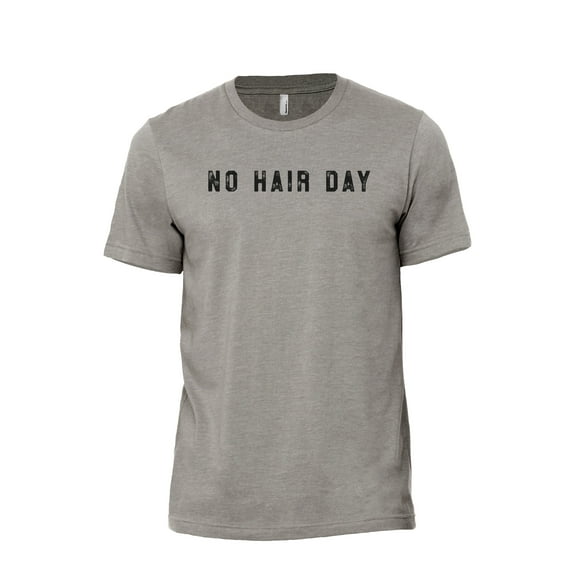 No Hair Day Men's Modern Fit Fun Casual T-Shirt Printed Graphic Tee Military Grey Large