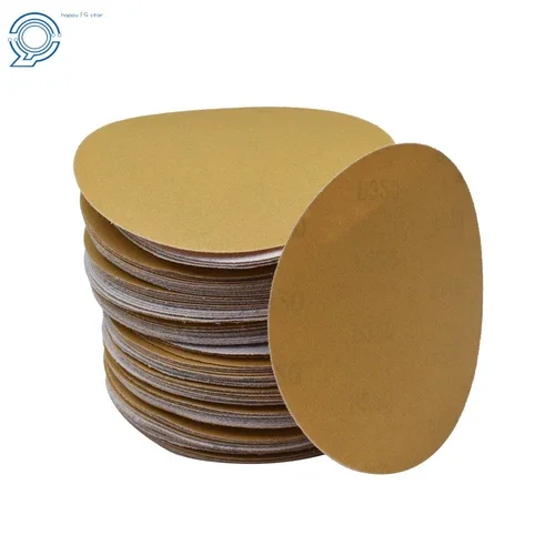 No-Hole Sand Paper 5 Inch Hook Loop Pads Sanding Disc Flocking 80 Grit 100 Pack