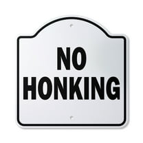No Honking 12" X 12" Sign | Indoor/Outdoor Plastic | SignMission Designer Car Driving Traffic Honk Parking Novelty Gift Funny Joke Gag Road Garage