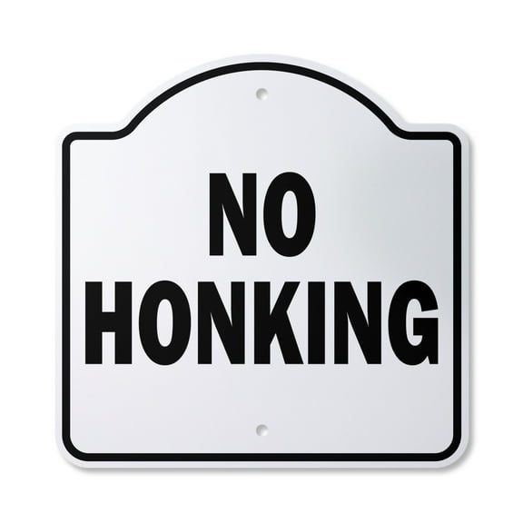 No Honking 12" X 12" Sign | Indoor/Outdoor Plastic | SignMission Designer Car Driving Traffic Honk Parking Novelty Gift Funny Joke Gag Road Garage