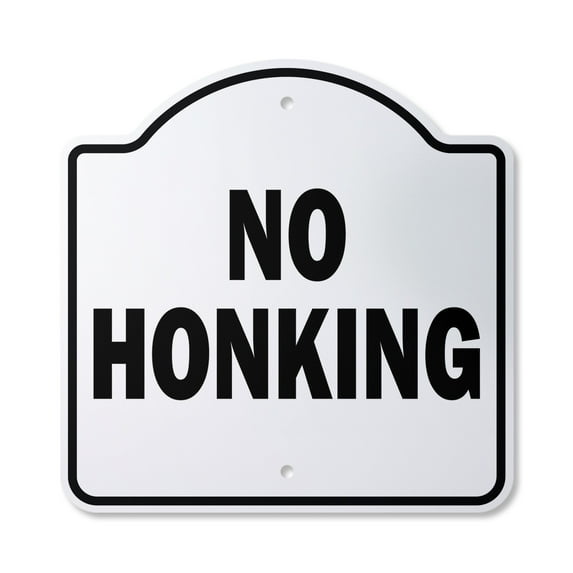 No Honking 12" X 12" Sign | Indoor/Outdoor Plastic | SignMission Designer Car Driving Traffic Honk Parking Novelty Gift Funny Joke Gag Road Garage