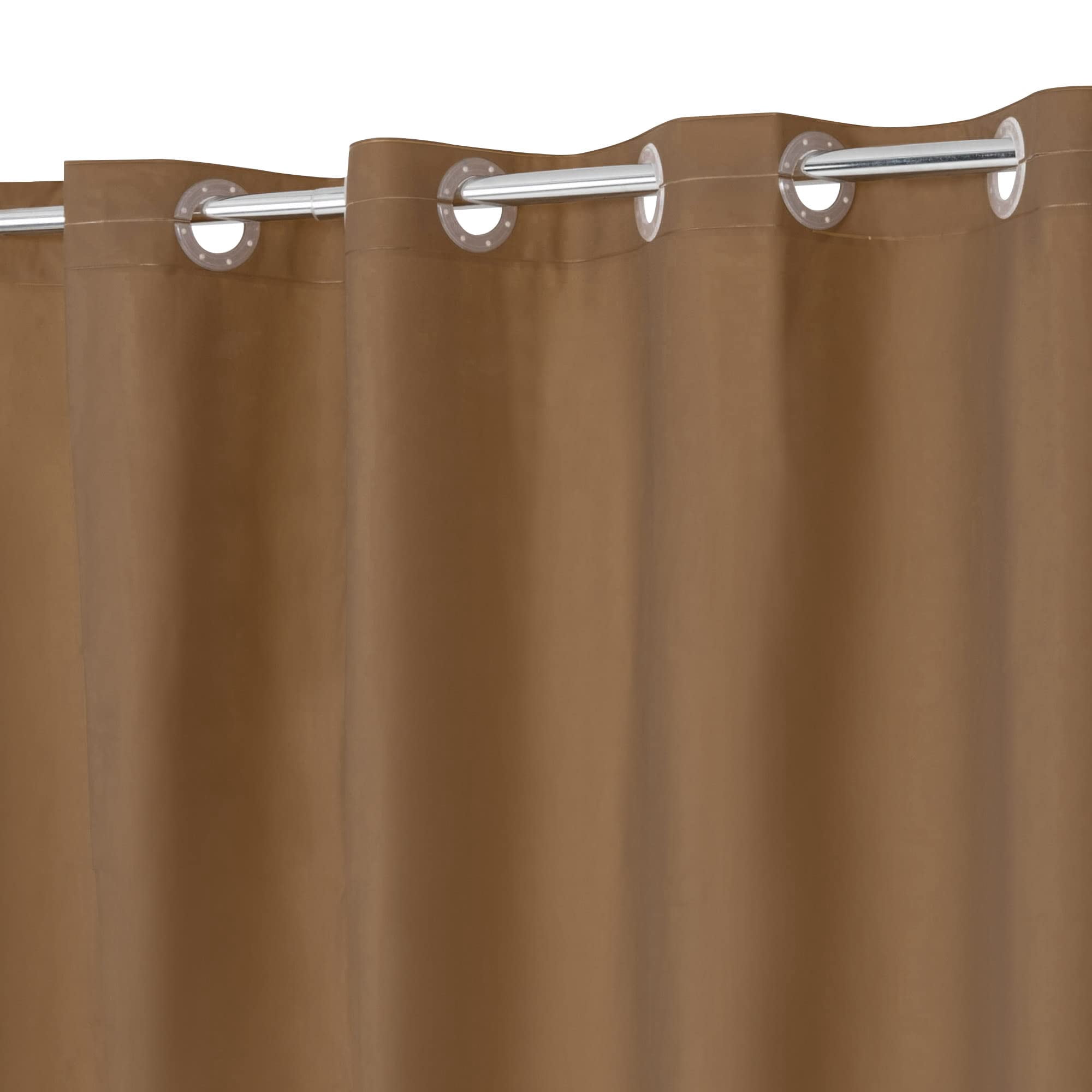 No Hook Peva Shower Curtain Or Liner - 8g Heavy Duty Brown Bathroom Hooks Required  Waterproof Plastic & Pvc Free Standard Size 71 X 74