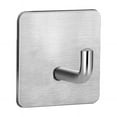 thumbnail image 1 of No Hook Shower Curtain 5Pcs Bathroom Kitchen Self Adhesive Hook Towel And Robe Brushed Stainless Steel Towel Hook Silver, 1 of 6