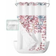 thumbnail image 1 of No Hook Shower Curtain with Snap in Liner, Abstract Pink and Blue Ombre Plants Leavs Berry Hotel Shower Curtains for Bathroom, Washable Shower Curtain Liner Set with Mesh Top Window, 36"x78", 1 of 6
