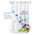 No Hook Shower Curtain with Snap in Liner American Independence Day