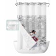 thumbnail image 1 of No Hook Shower Curtain with Snap in Liner, Christmas Winter Grey Snowman Looking at Magpie Squirrel Shower Curtains for Bathroom, Washable Shower Curtain Liner Set with Mesh Top Window, 54"x78", 1 of 1