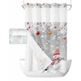 thumbnail image 1 of No Hook Shower Curtain with Snap in Liner, Christmas Winter Snowman Xmas Tree Grey Snowflake Snowball Shower Curtains for Bathroom, Washable Shower Curtain Liner Set with Mesh Top Window, 36"x72", 1 of 6