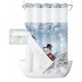 thumbnail image 1 of No Hook Shower Curtain with Snap in Liner, Christmas Wnter Snowman Looking at Robin Squirrel Snowflakes Shower Curtains for Bathroom, Washable Shower Curtain Liner Set with Mesh Top Window, 36"x78", 1 of 6