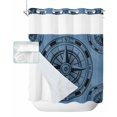 thumbnail image 1 of No Hook Shower Curtain with Snap in Liner, Compass Circle Dot Abstract Geometric Hotel Shower Curtains for Bathroom, Washable Shower Curtain Liner Set with Mesh Top Window, 72”x78”, 1 of 6