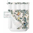 thumbnail image 1 of No Hook Shower Curtain with Snap in Liner, Hand-painted Plant Bird Vine Birdhouse Hotel Shower Curtains for Bathroom, Washable Shower Curtain Liner Set with Mesh Top Window, 66"x72", 1 of 6