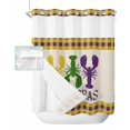 No Hook Shower Curtain with Snap in Liner Mardi Gras Lobster Purple and