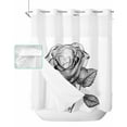 thumbnail image 1 of No Hook Shower Curtain with Snap in Liner, Nature Grey Rose with Leaves Visual Art Flowers Hotel Shower Curtains for Bathroom, Washable Shower Curtain Liner Set with Mesh Top Window, 72"x72", 1 of 6