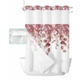 thumbnail image 1 of No Hook Shower Curtain with Snap in Liner, Pink Eucalyptus Leaves Watercolor Plants Hotel Shower Curtains for Bathroom, Washable Shower Curtain Liner Set with Mesh Top Window, 72"x96", 1 of 6