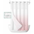 thumbnail image 1 of No Hook Shower Curtain with Snap in Liner, Pink White Ombre Geometric Trellis Morrocan Hotel Shower Curtains for Bathroom, Washable Shower Curtain Liner Set with Mesh Top Window, 36"x78", 1 of 6