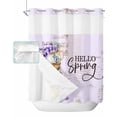 thumbnail image 1 of No Hook Shower Curtain with Snap in Liner, Purple Lavender Coffee Cup Butterfly Pattern Hotel Shower Curtains for Bathroom, Washable Shower Curtain Liner Set with Mesh Top Window, 66"x72", 1 of 6