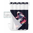 thumbnail image 1 of No Hook Shower Curtain with Snap in Liner, Sports Theme Watercolor Astronaut Skateboard Hotel Shower Curtains for Bathroom, Washable Shower Curtain Liner Set with Mesh Top Window, 60"x72", 1 of 6