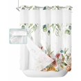 thumbnail image 1 of No Hook Shower Curtain with Snap in Liner, Spring Rose Flowers Watercolor Floral Eucalyptus Leaves Hotel Shower Curtains for Bathroom, Washable Shower Curtain Liner Set with Mesh Top Window, 72"x72", 1 of 6