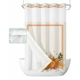 thumbnail image 1 of No Hook Shower Curtain with Snap in Liner, Thanksgiving Fall Farmhouse Pumpkin Orange Border Hotel Shower Curtains for Bathroom, Washable Shower Curtain Liner Set with Mesh Top Window, 36"x78", 1 of 6