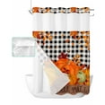No Hook Shower Curtain with Snap in Liner, Thanksgiving Farmhouse