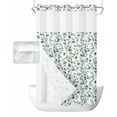 thumbnail image 1 of No Hook Shower Curtain with Snap in Liner, Watercolor Eucalyptus Leaves Hotel Shower Curtains for Bathroom, Washable Shower Curtain Liner Set with Mesh Top Window, 54"x78", 1 of 6