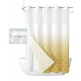 thumbnail image 1 of No Hook Shower Curtain with Snap in Liner, Yellow White Ombre Geometric Trellis Morrocan Hotel Shower Curtains for Bathroom, Washable Shower Curtain Liner Set with Mesh Top Window, 48"x72", 1 of 6