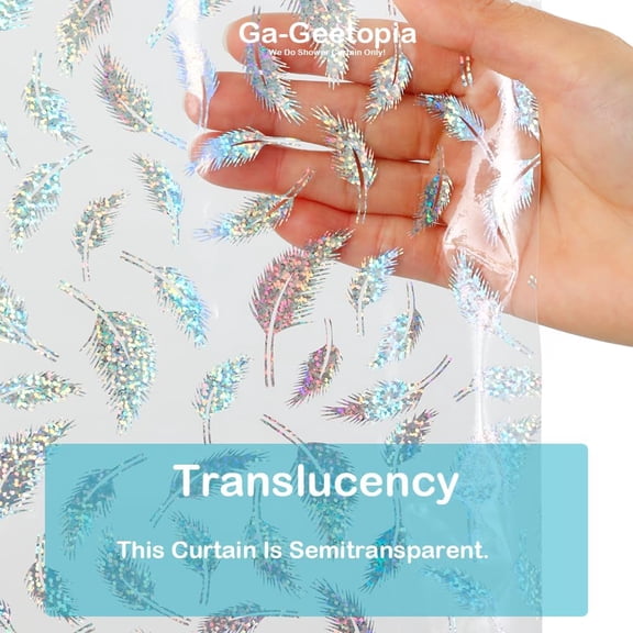 No Hooks Needed Waterproof Shower Curtain Liner PEVA 71" x 74" Hookless for Bathroom Goose Soft Stone Shower Curtains