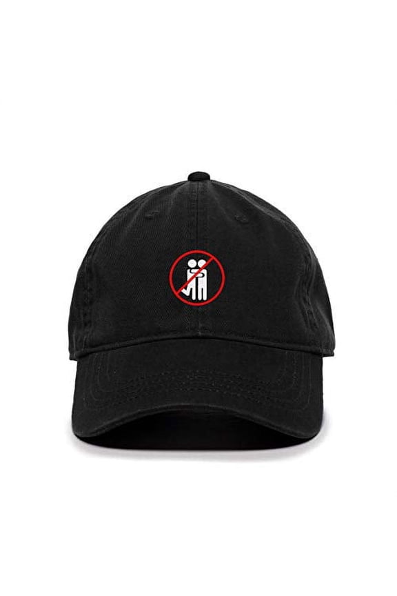 No Hug Please Stop Hugging Baseball Cap Embroidered Cotton Adjustable Dad Hat Black