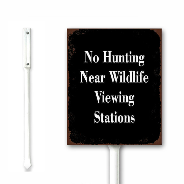 No Hunting Near Wildlife Viewing Stations Sign for Outdoor Metal Yard ...