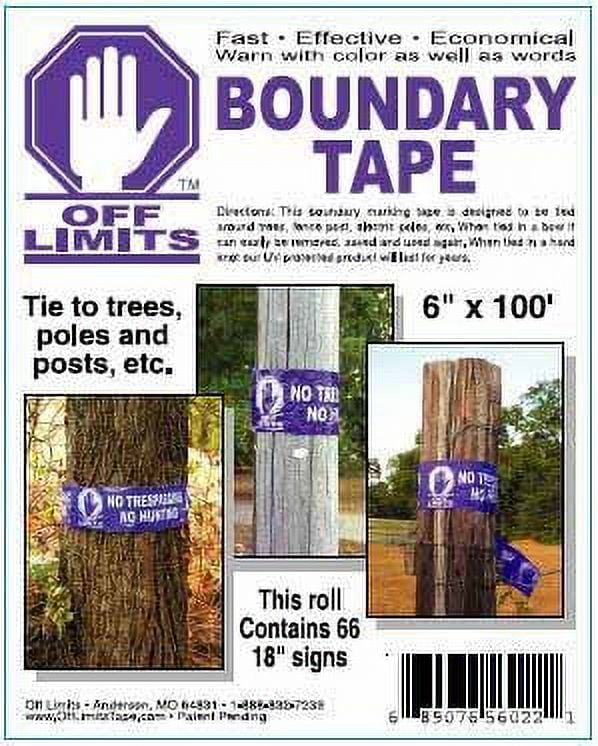 No Hunting No Trespassing Purple Off Limits Boundary Tape 2 Year