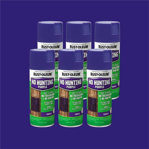 6 Pack, No Hunting Purple, Rust-Oleum Specialty Spray Paint- 270970, 12 oz