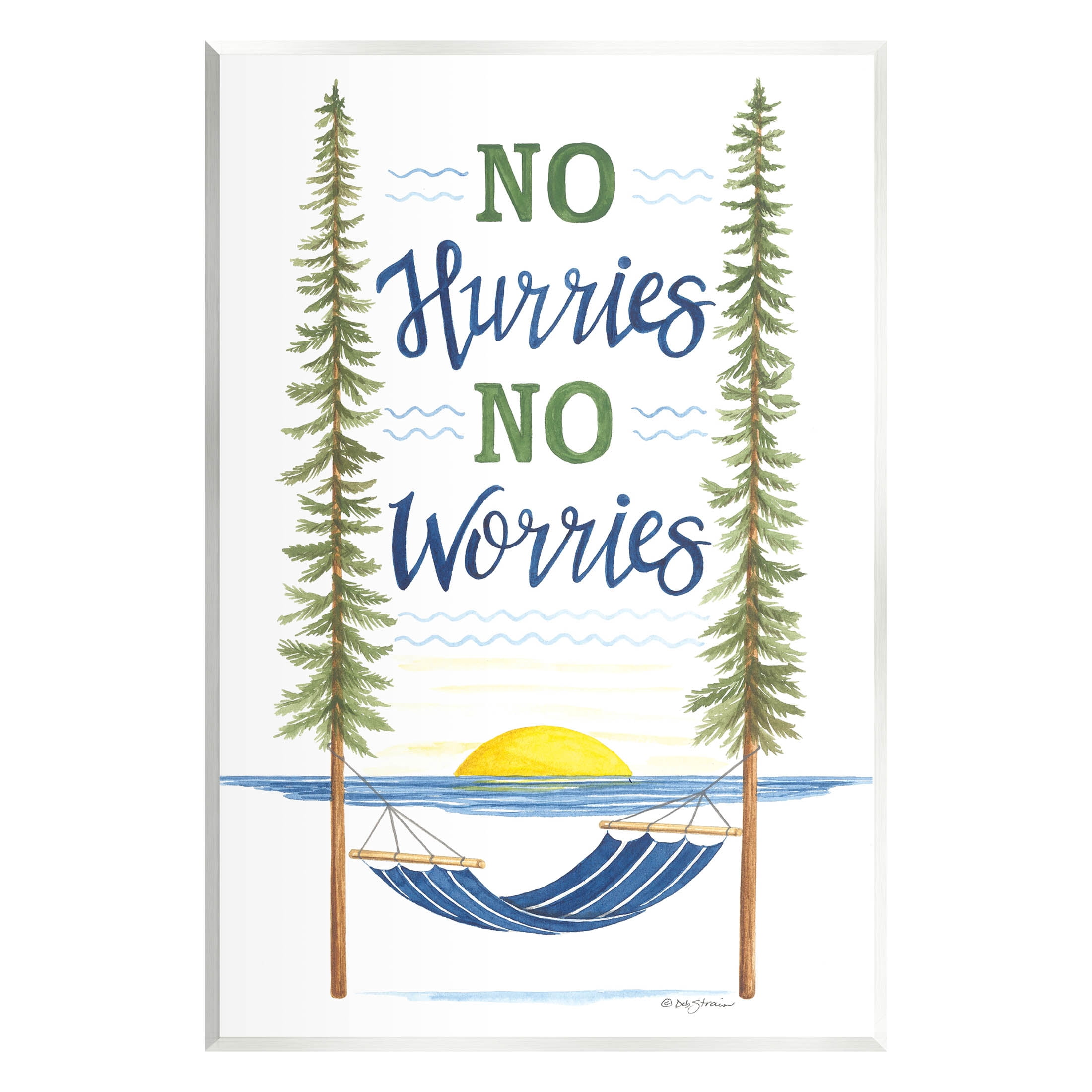 No Hurries Worries Hammock Scene Inspirational Graphic Art Unframed Art Print Wall Art