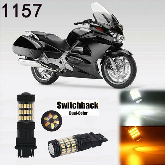 No Hyper Flash LED Turn Signal Parking Light Bulb 7443 White White Dual Color