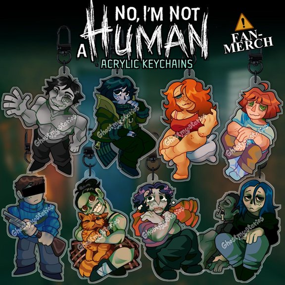 No, Im Not a Human - Keychains: Pale Visitor, Coat Guy, Seductive Woman, Cashier Girl, Protagonist, Cat Lady, Wireface, Widow, RANDOM 1 PACK