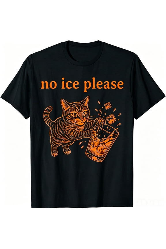 No Ice Please Funny Cat Meme Men Women T-Shirt