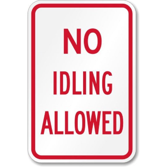 No Idling Parking Weatherproof Metal Aluminum Sign Size: 8" x 12"