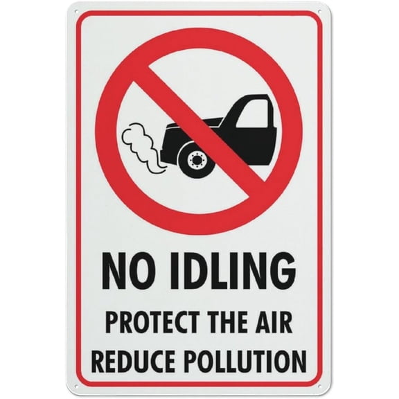 No Idling Protect The Air Reduce Pollution Sign 8X12 Inch Rust Free Aluminum Easy To Read & Sturdy Keep Out Outdoor Metal Signs For Home Farm Yard