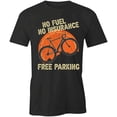 thumbnail image 1 of No Insurance Free Parking T-Shirt | Cool Cycling Black Tee Gift, 1 of 5