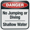 thumbnail image 1 of No Jumping Or Diving Warning,Pool Rules Security Metal Signs for Home Busines Outdoor Indoor Road Yard Garage Street Wall Caution Decor 8 x 12 Inch, 1 of 4