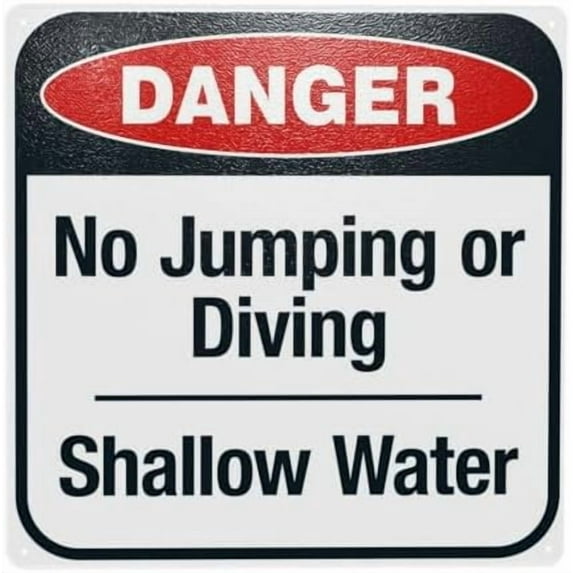 No Jumping Or Diving Warning,Pool Rules Security Metal Signs for Home Busines Outdoor Indoor Road Yard Garage Street Wall Caution Decor 8 x 12 Inch