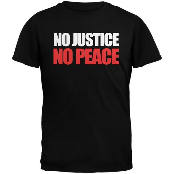 No Justice No Peace Black Adult T-Shirt - 2X-Large