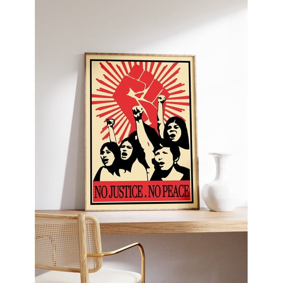 No Justice No Peace Civil Rights Art Activist Typography, Unframed Poster