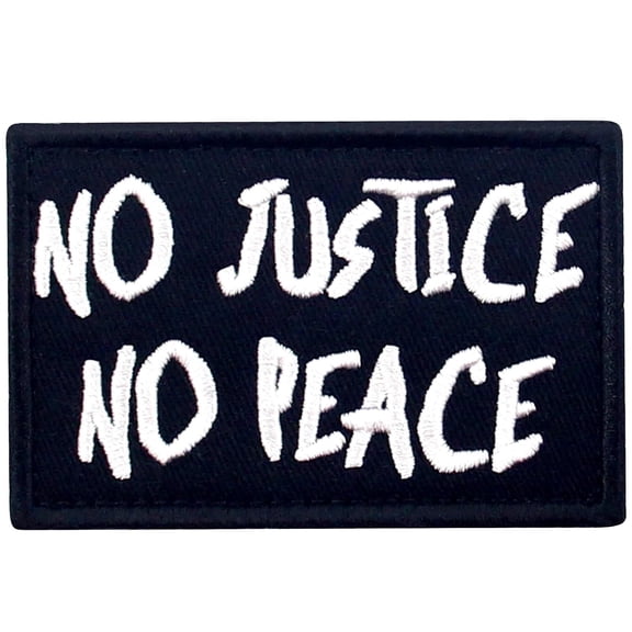 No Justice No Peace Patch Embroidered Morale Biker Applique Fastener Hook And Loop Emblem