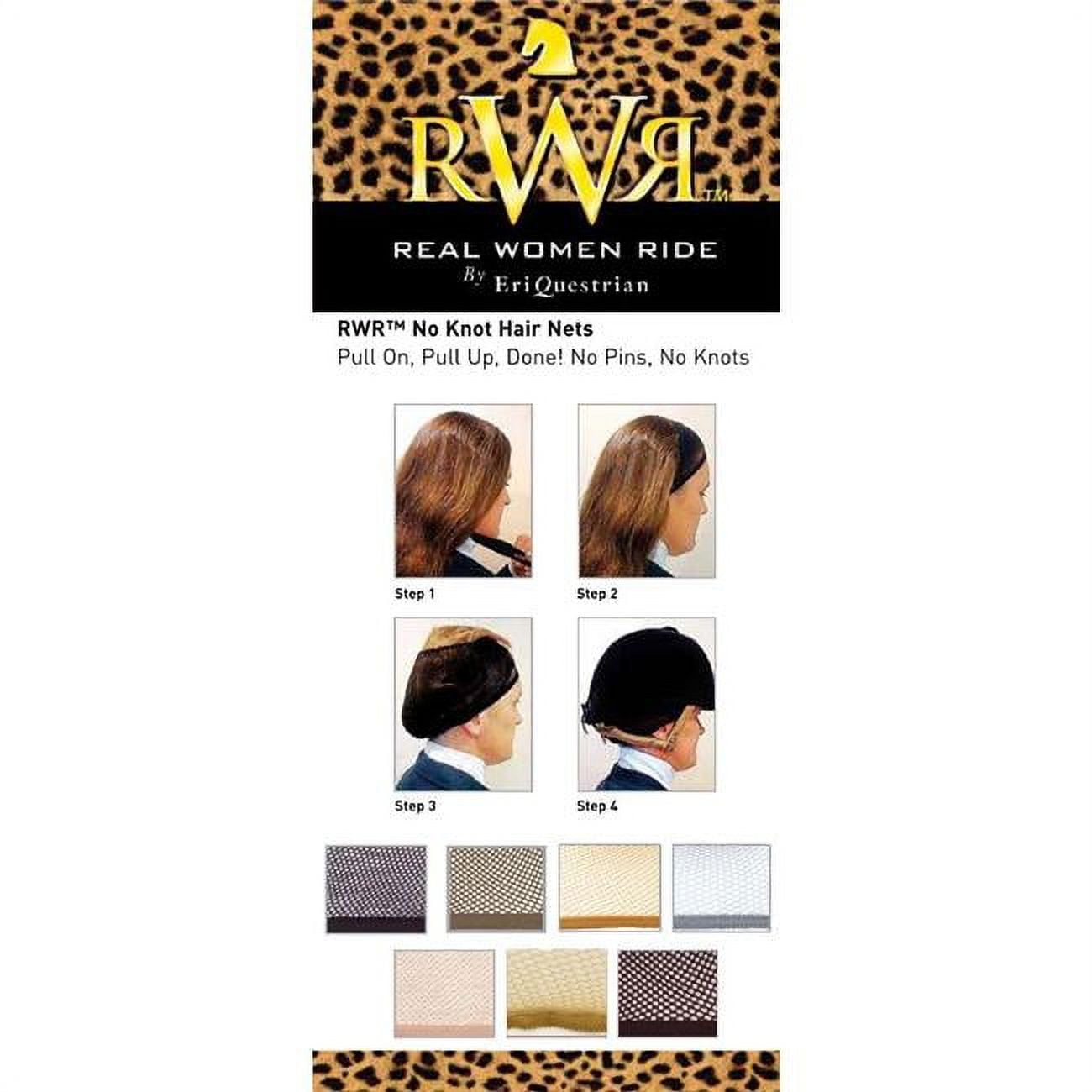 No Knot ER467991MDBROWN Real Women Ride Equestrian Hair Nets, Medium Brown